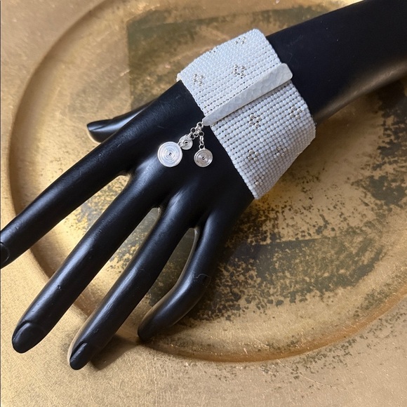 925 Sterling Silver Jewelry - Elegant Malleable Tiny Beaded Bracelet with Dainty 925 Sterling Silver Accents.